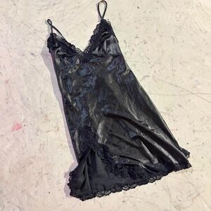 Vintage Black Lace Slip Dress